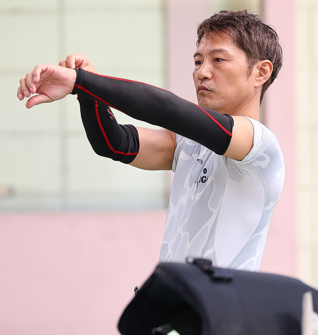 前検日に調整する浜野谷憲吾（撮影・野上伸悟）