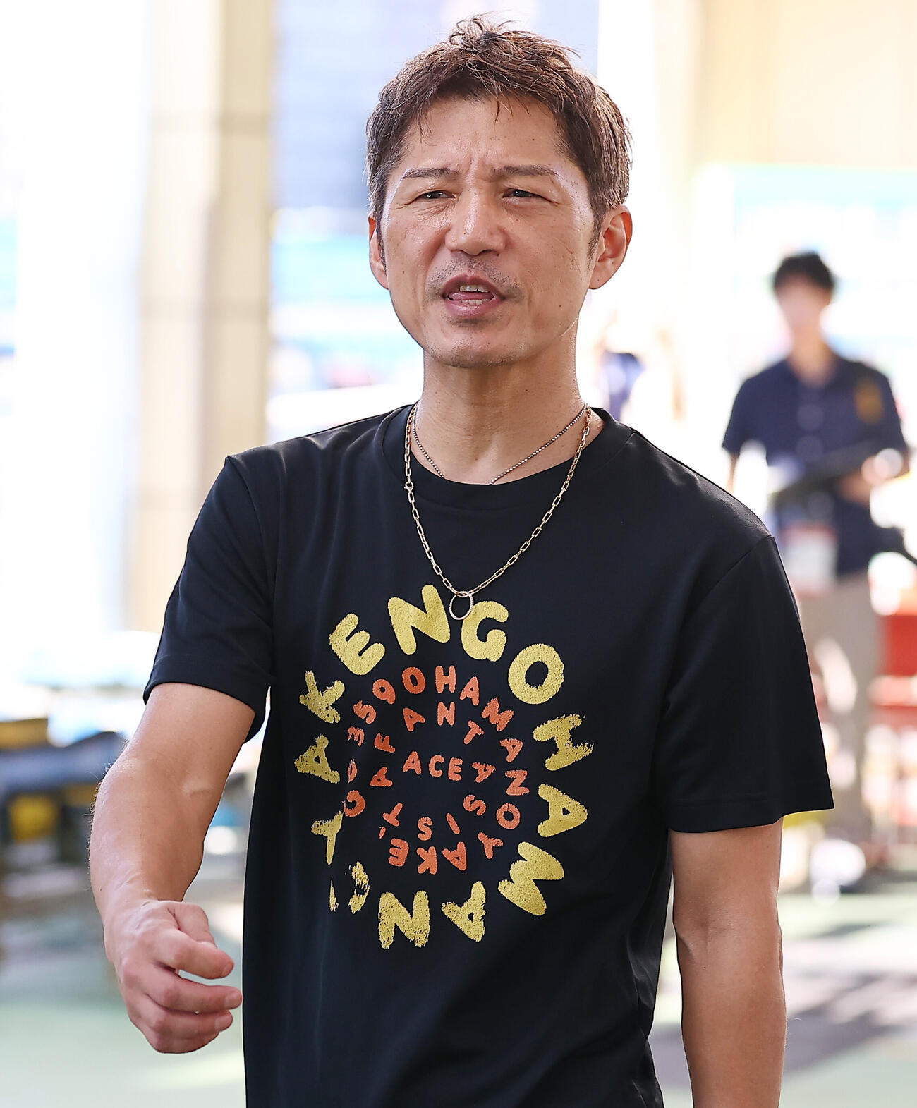 前検日に調整する浜野谷憲吾（撮影・野上伸悟）