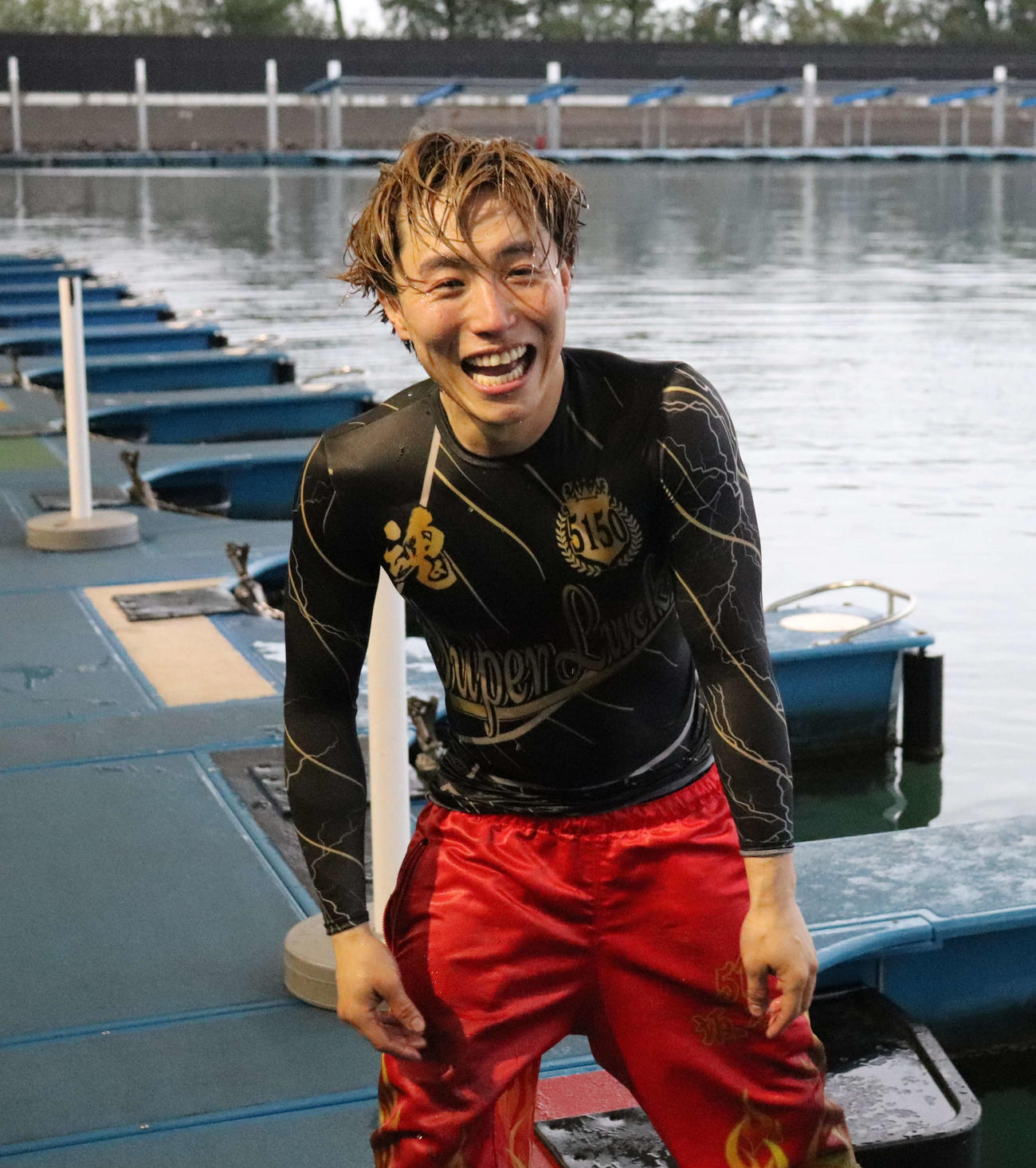 坂本雄紀が水神祭を終えて、満面の笑み