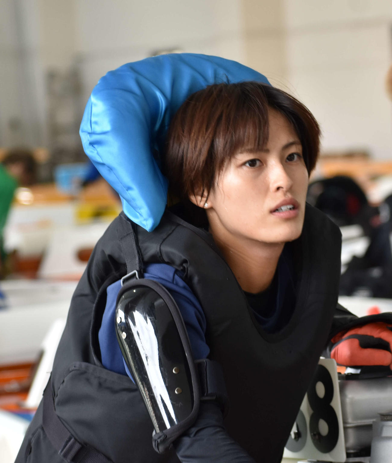 芦屋ボートで予選通過を狙う森下愛梨（撮影・浦田由紀夫）