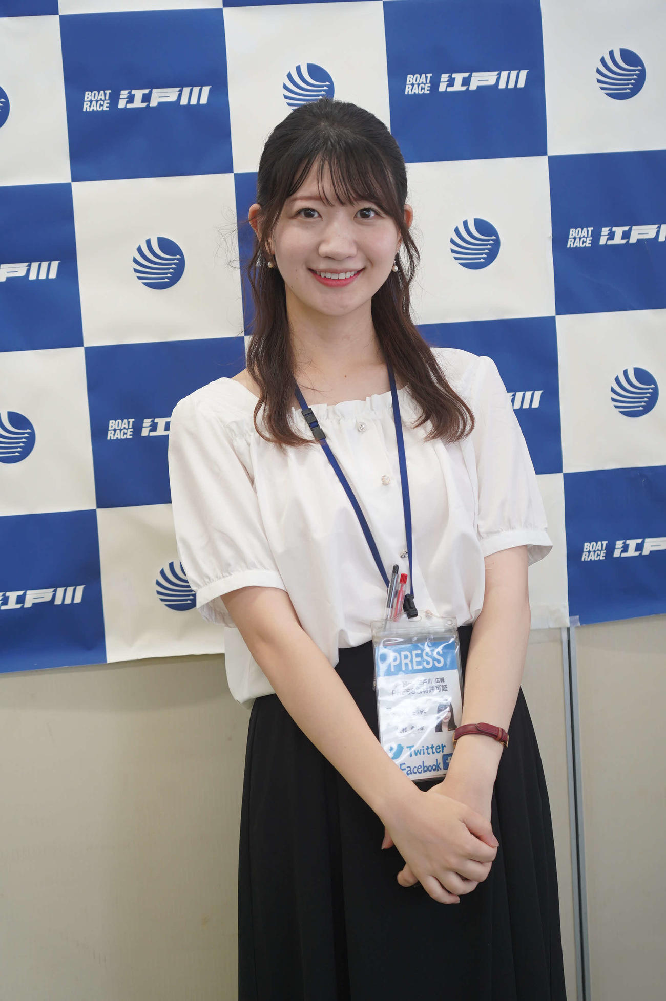 元グラドルから転身して今年6月に江戸川ボートレース実況独り立ちした辻村ゆりなさん