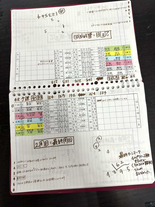 辻村さんが実況時に使う手製の出走表。余白に伝える事項をメモしレースを終えて反省点なども記す