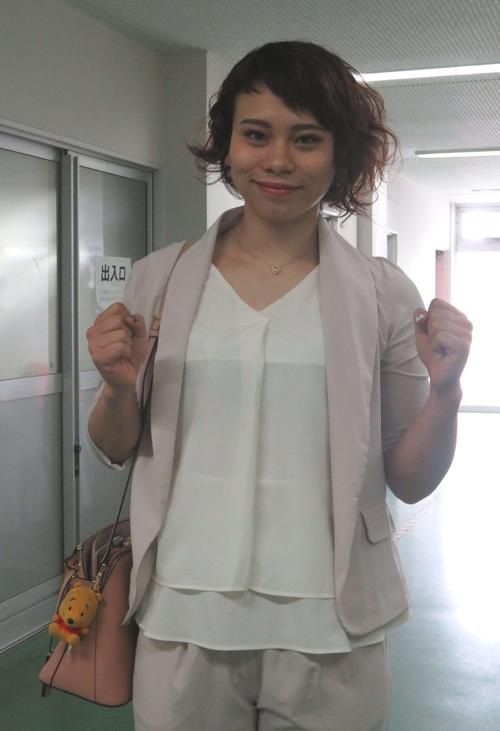 初出場の太田りゆ。足下も推定10センチのハイヒール(撮れなくてすみません)でさっそうと登場