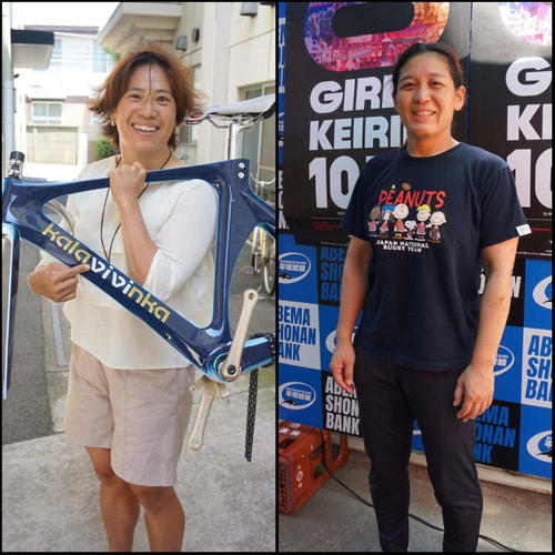 ガールズケイリンの功労者である加瀬加奈子(左)と中村由香里(右)