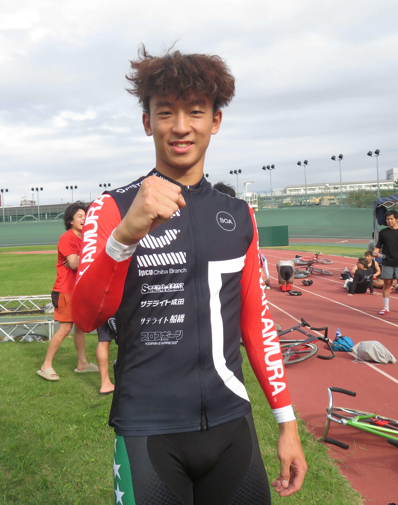 1キロタイムトライアルを優勝した水沢秀哉