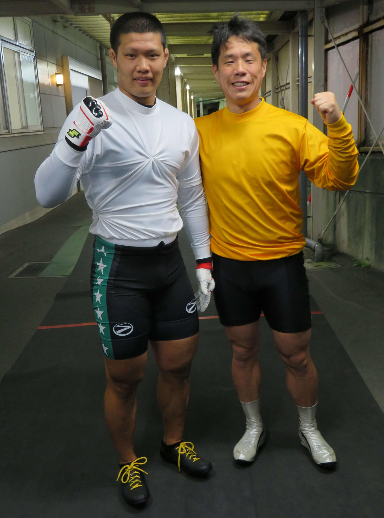 選抜4Rで見事に師弟ワンツーを決めた田中大我（左、1着）と肥後勇志