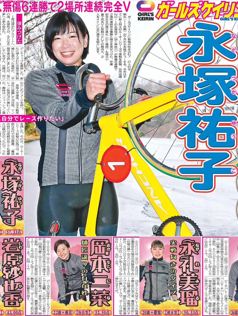 ガールズケイリン新人118期レーサー選手名鑑（イメージ）