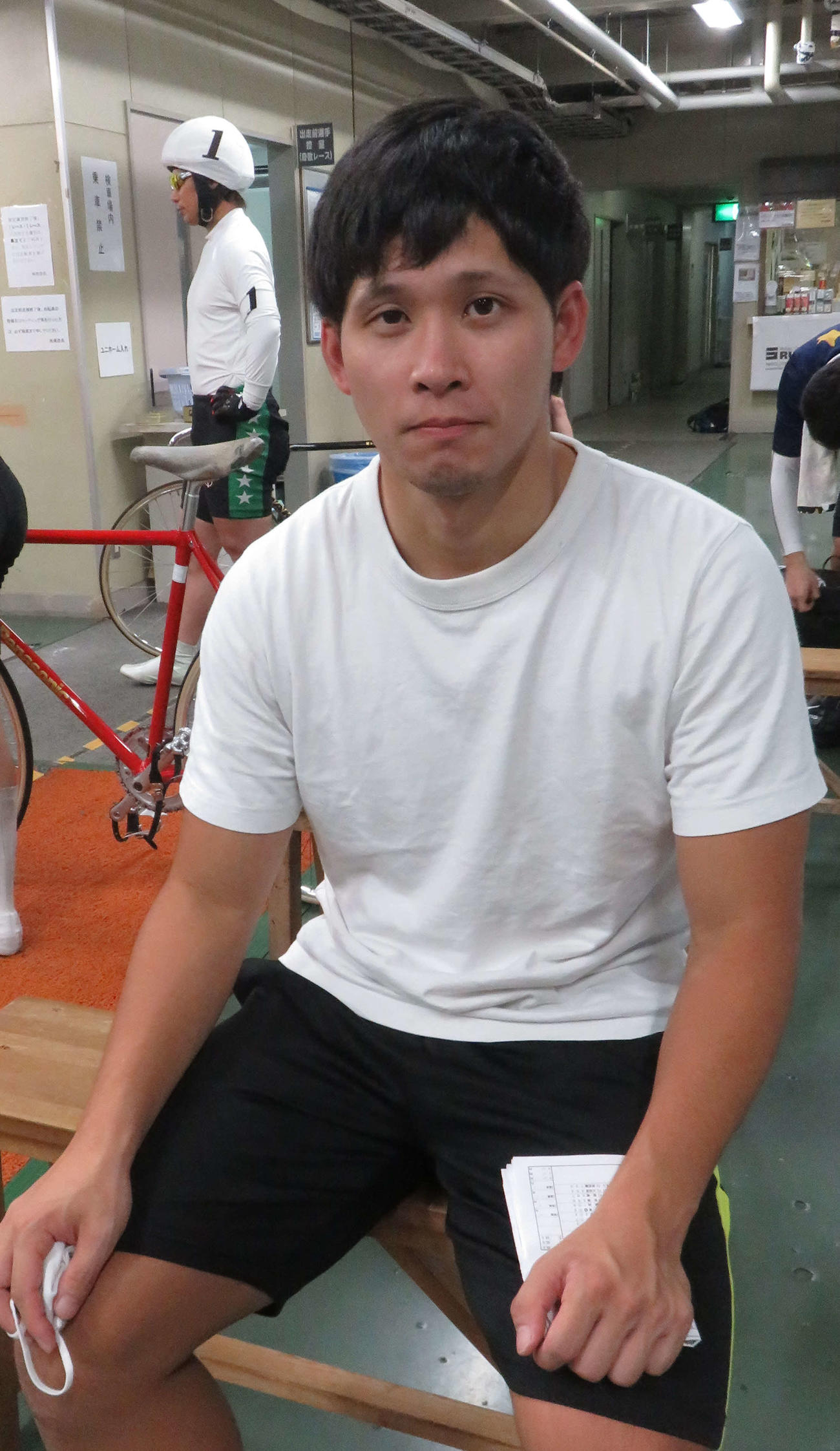 初の地元戦に奮闘する片桐善也（撮影・野島成浩）