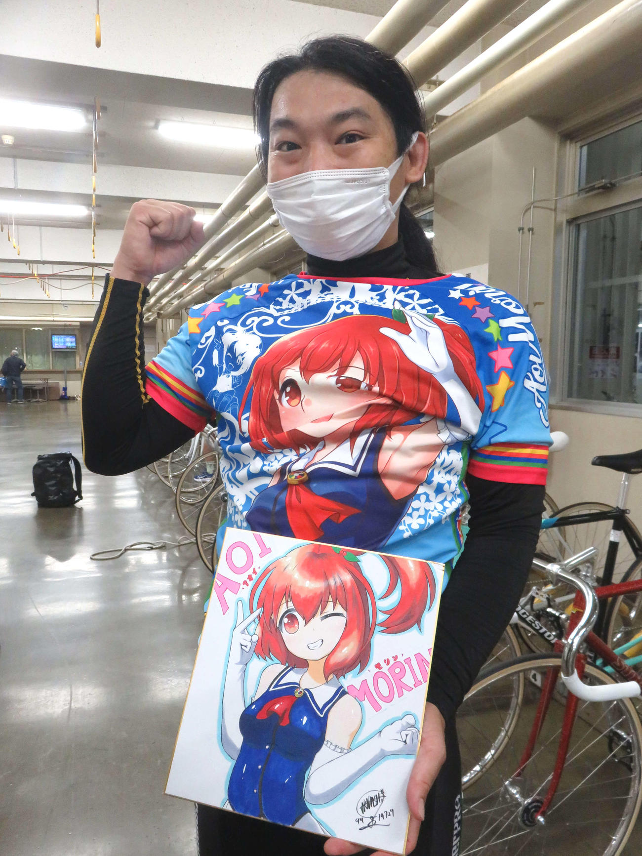 高橋昇平が青森競輪のマスコット葵萌輪のイラストを披露した