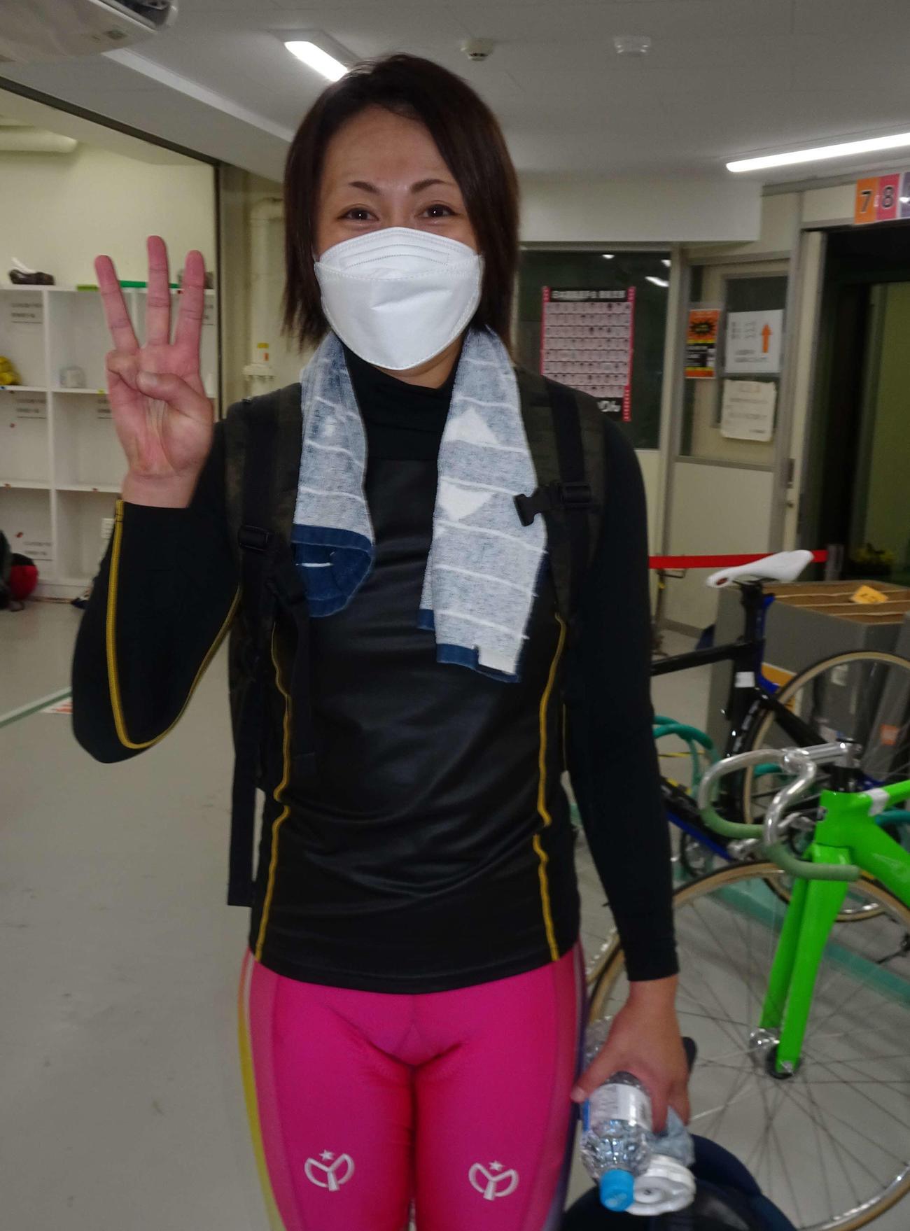 名古屋競輪　予1・2Rで3着スタートの佐藤亜貴子。予2・1Rに決勝進出を懸ける＝2022年6月1日