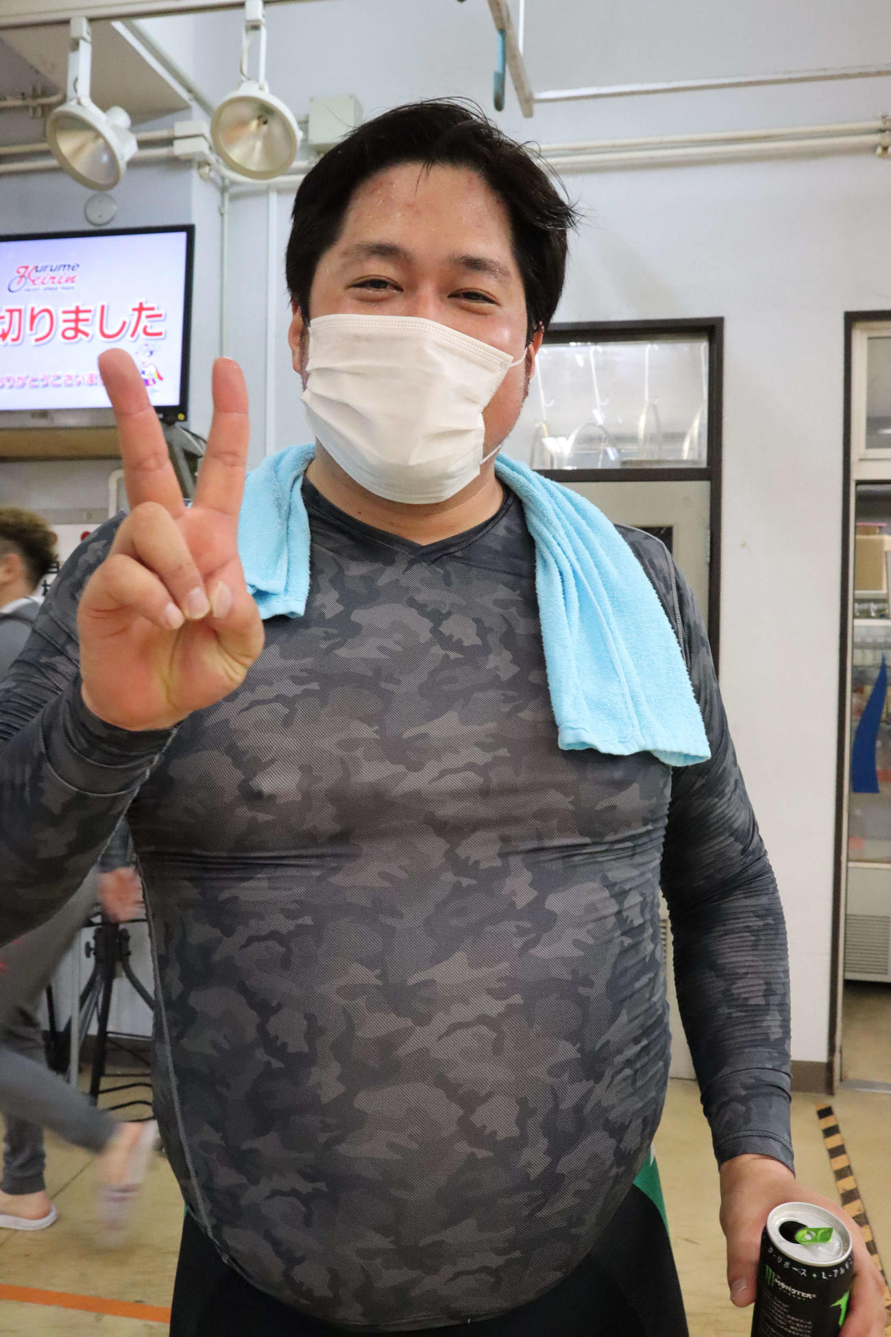 中山敬太郎は久々の決勝に笑顔でピースサイン（撮影・音無剛）