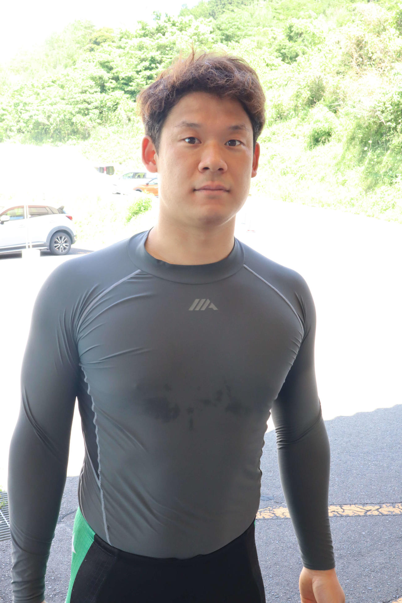 特選9Rの横内裕人は5月当地から使うフレームに好感触（撮影・音無剛）