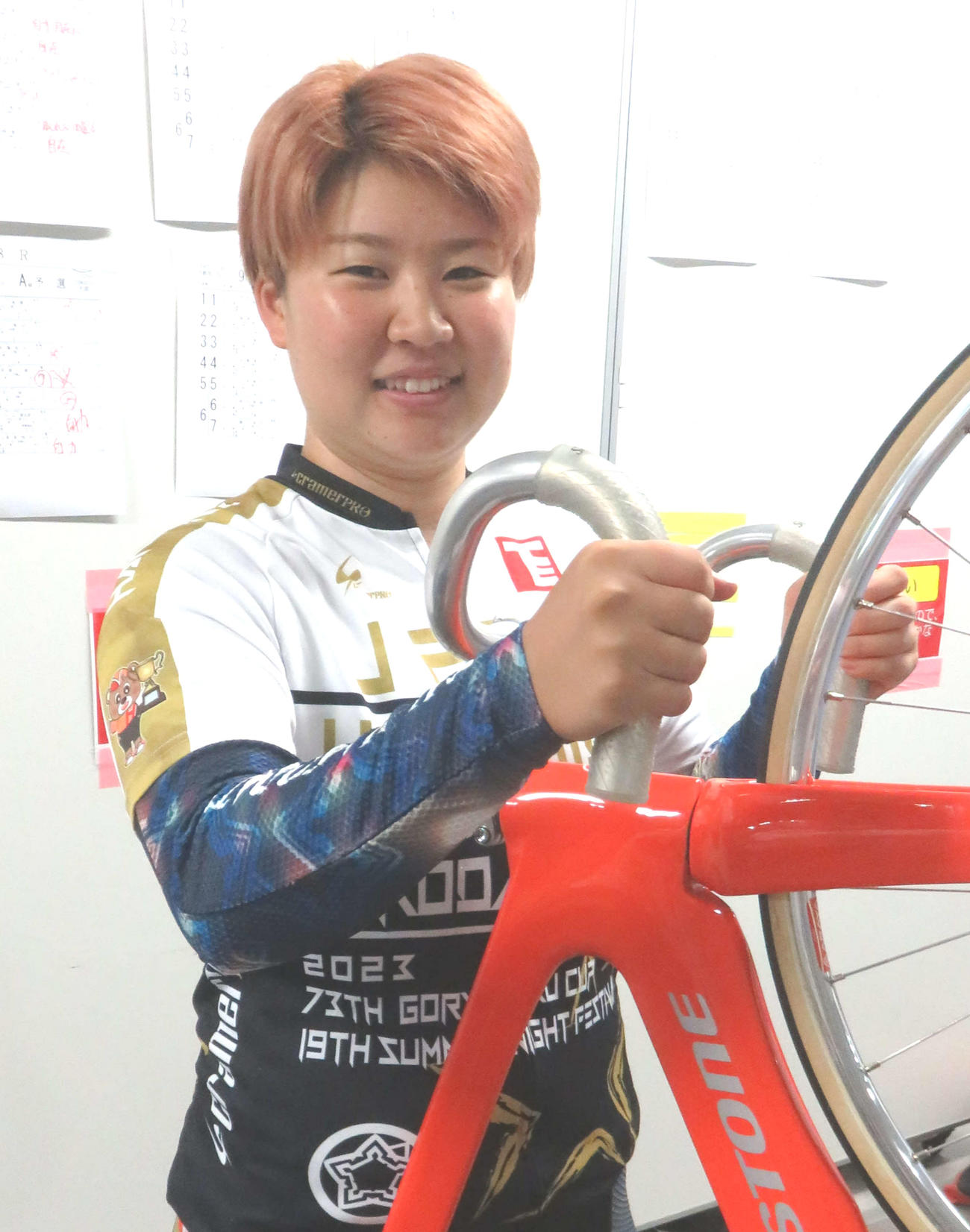 優勝直後で勢いづく畠山ひすい（撮影・野島成浩）