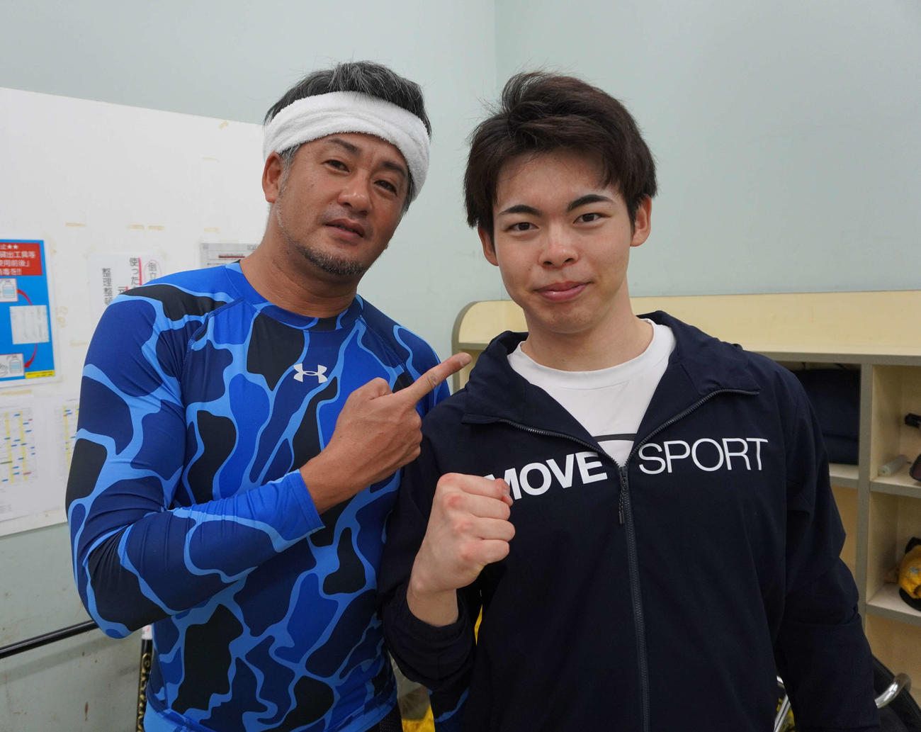 チャレンジ予選1Rで九州ワンツーを決めた丸林駿太（右）と江口晃正