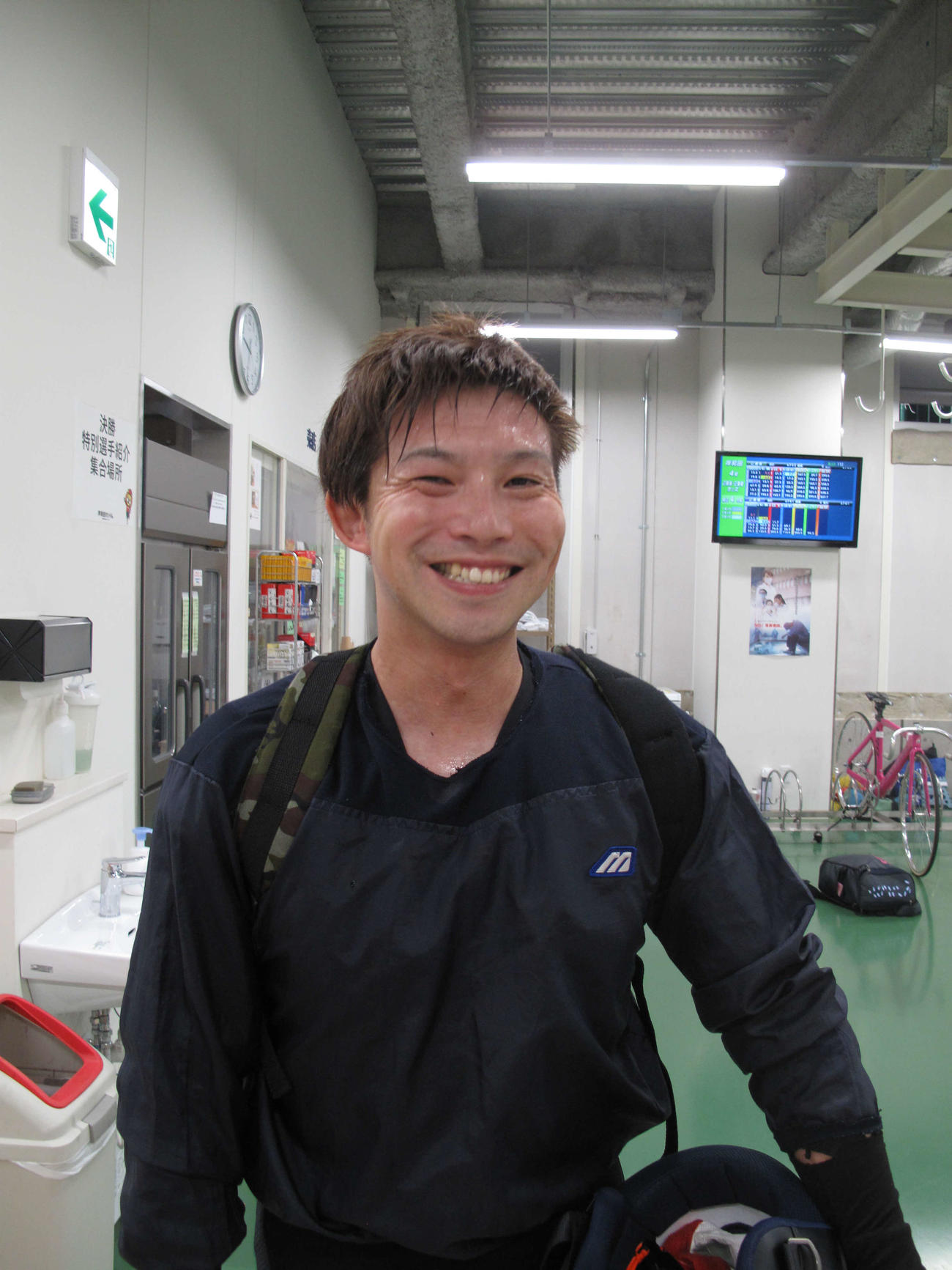 外崎一成が気合あふれる走りで予選を突破した（撮影：和田年弘）