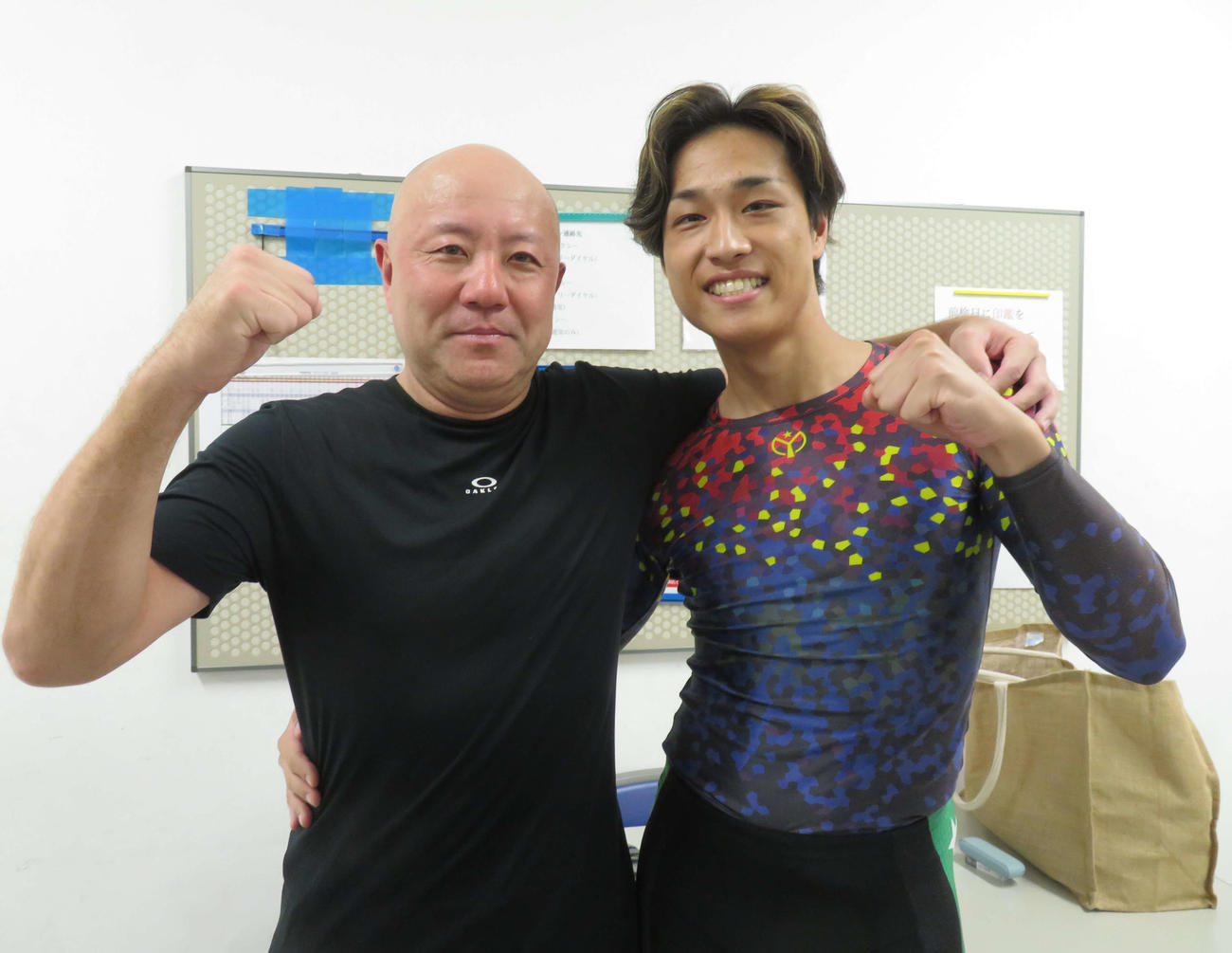 抽選で予選“ワンツー”を決めた布居大地（右）と川西貴之の和歌山コンビ（撮影・栗田文人）