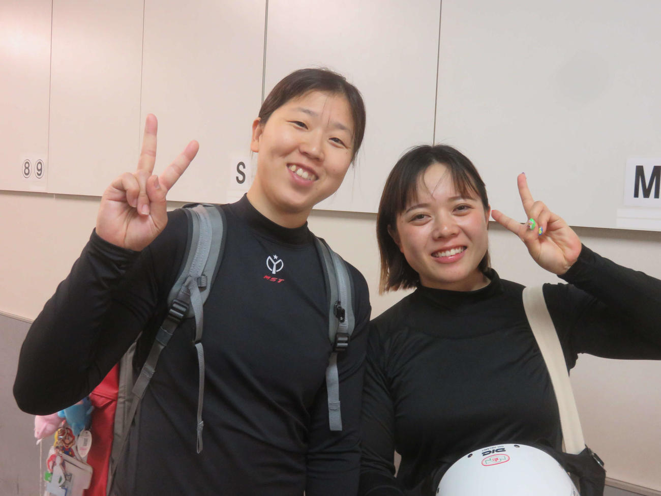 高橋美沙紀（左）と熊谷芽緯の124期コンビが決勝も健闘を誓う