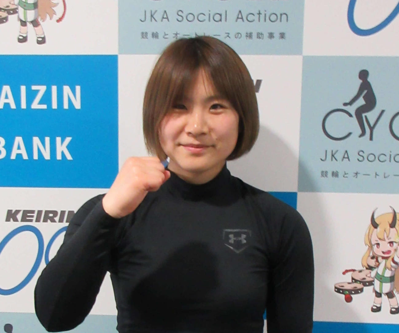 片岡美奈がガールズただ1人の地元勢として奮起する（撮影・和田年弘）