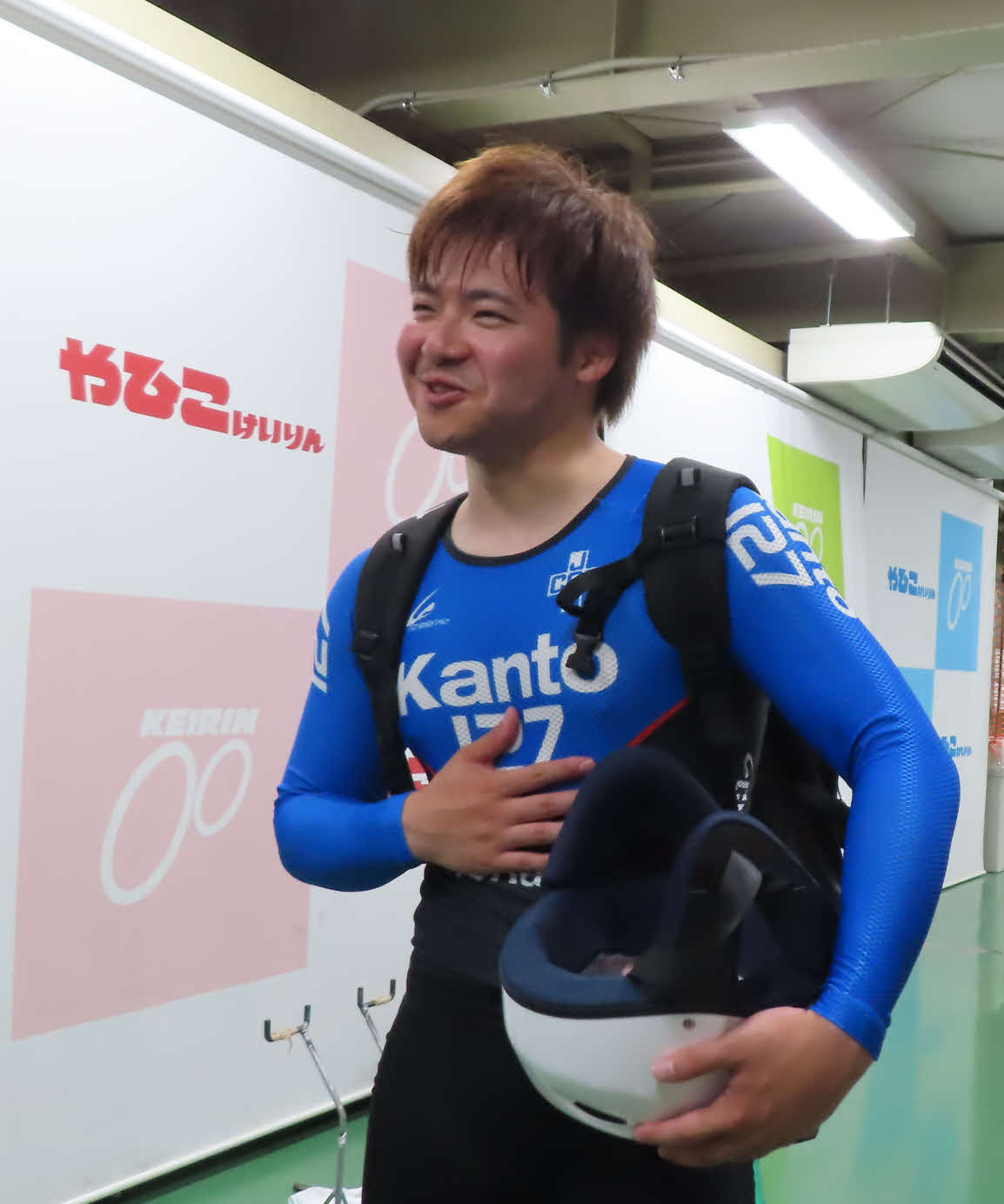 デビュー初勝利を挙げた中川飛隆（ひだか）が喜びを語る（撮影・野島成浩）