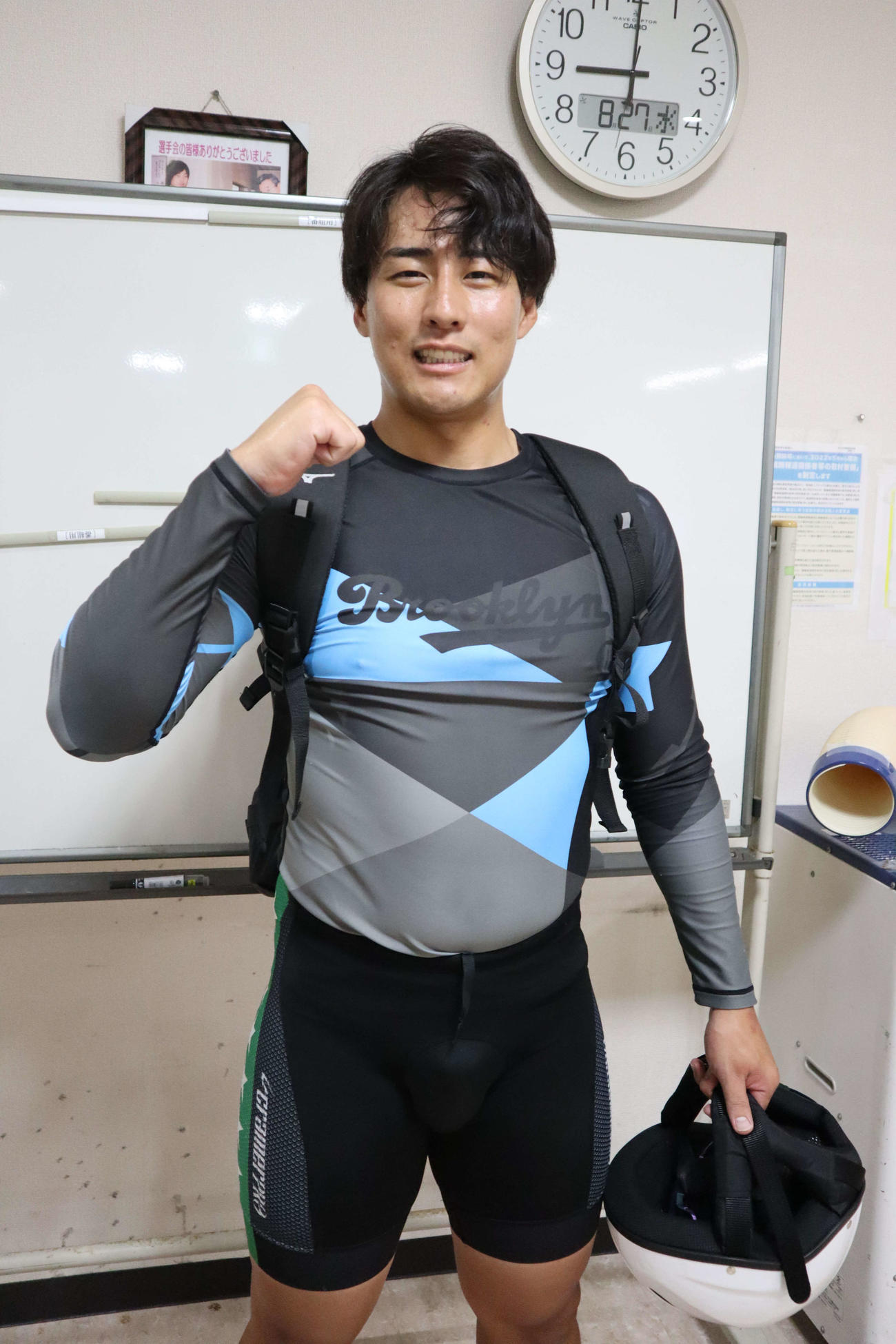 右近陸人が逃げ切りで予選初勝利を飾った（撮影・音無剛）