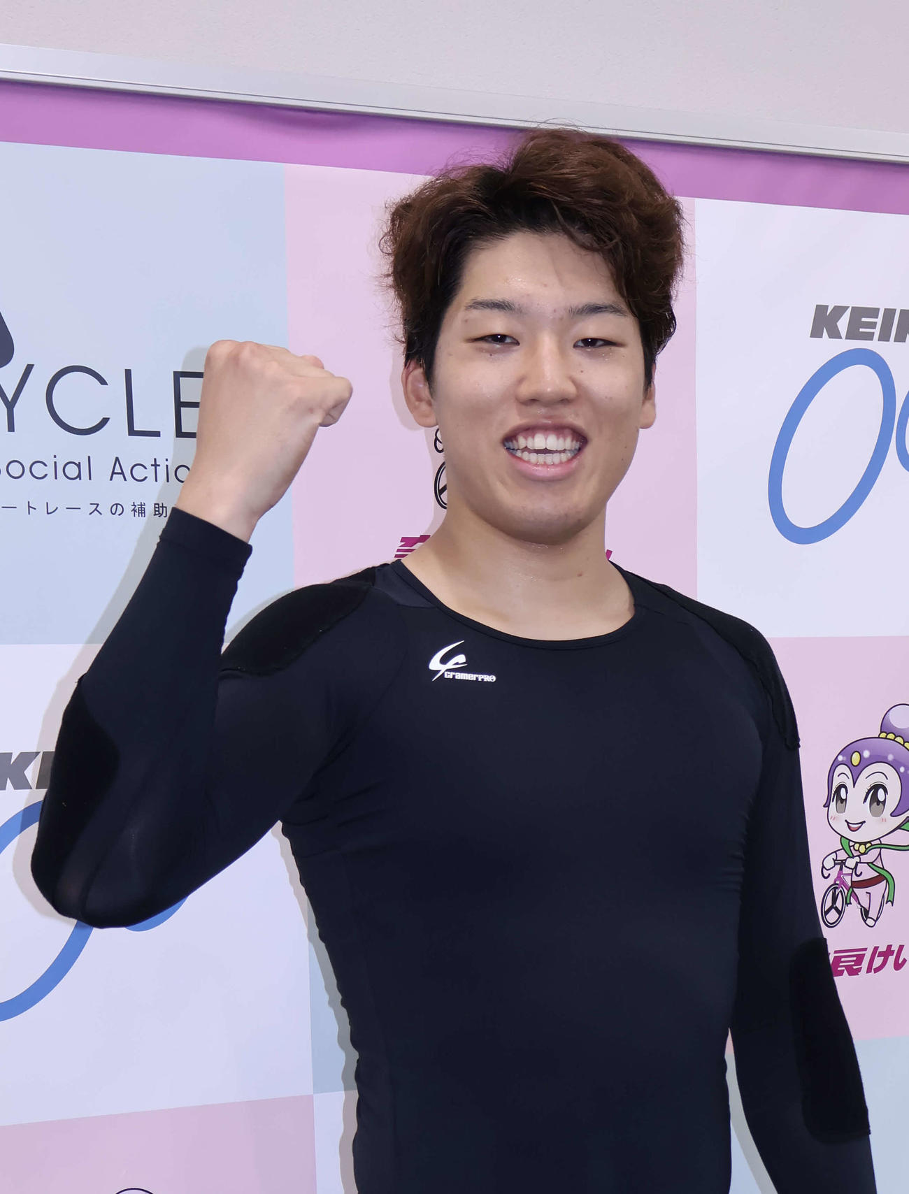 一守大葵がパワフルな走りでV奪取を目指す（撮影・山田敏明）＝2025年8月28日、奈良競輪