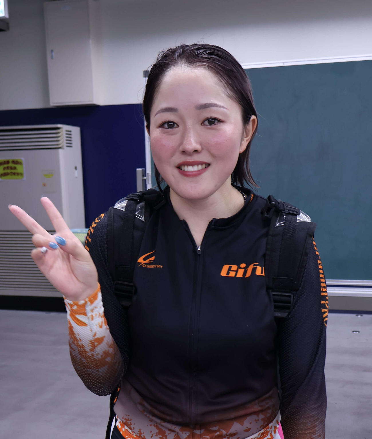 増田夕華の夫・吉田有希への誕生日プレゼントは応援の横断幕（撮影・山田敏明）