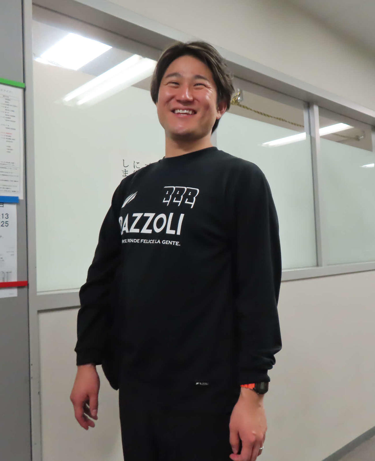 リズムアップを実感する谷本奨輝（撮影・野島成浩）
