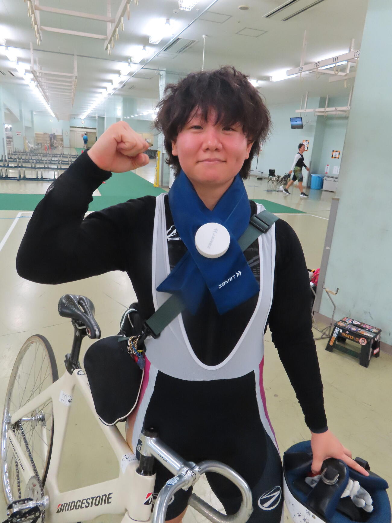 機敏な動きでしっかりと3着をキープした蛯原杏奈
