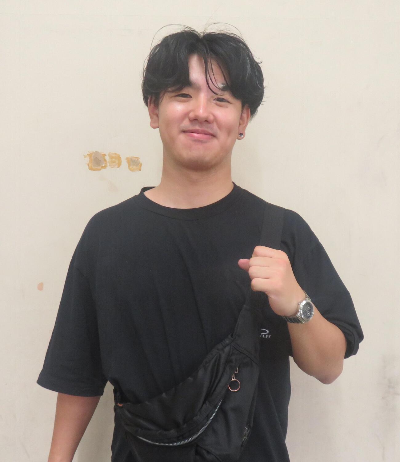 練習の成果を出したい新人の阿部凪汰