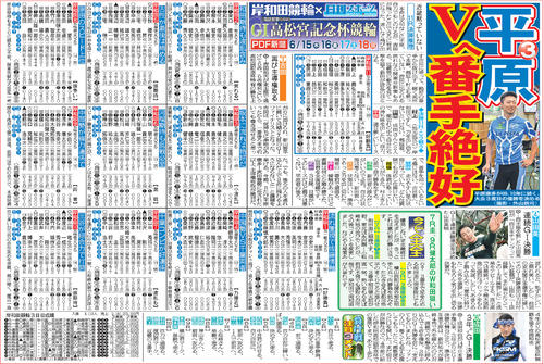 車券作戦に役立つ情報を無料で先取りできる岸和田競輪「ニッカンPDF新聞」の一例