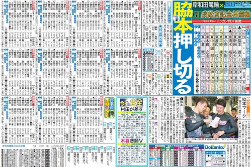 車券作戦に役立つ情報を無料で先取りできる岸和田競輪「ニッカンPDF新聞」の一例