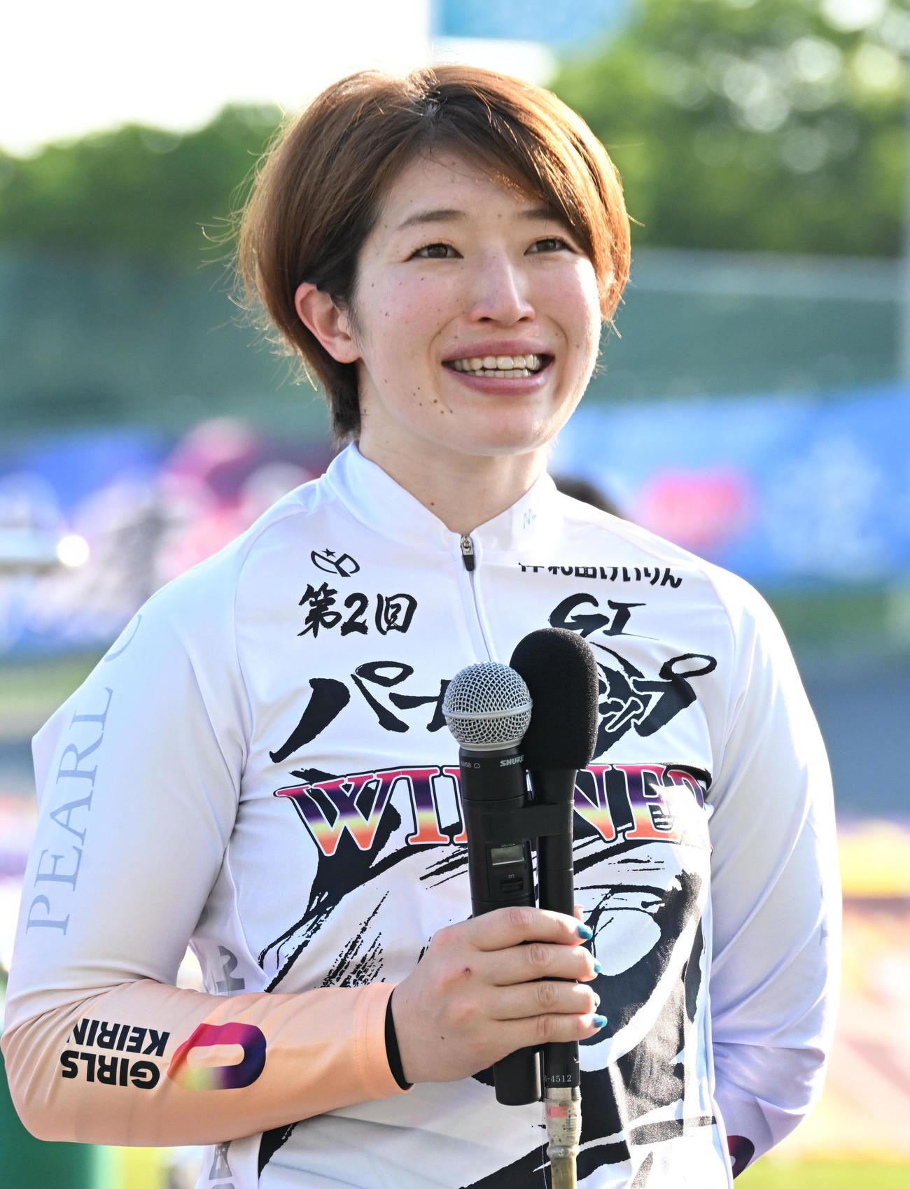 インタビューに答える石井貴子（撮影・石井愛子）