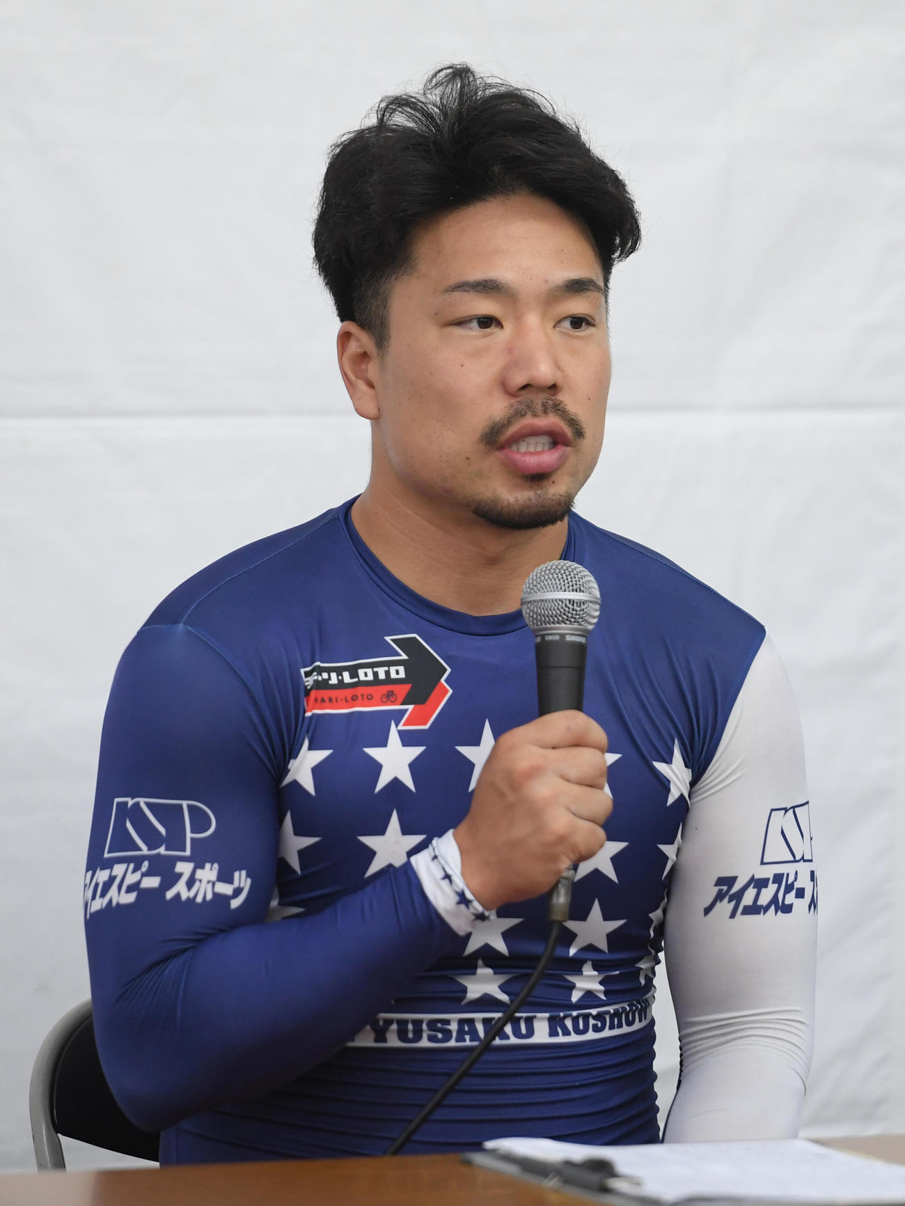 3日目10RS級準決で1着の古性優作は会見する（撮影・柴田隆二）