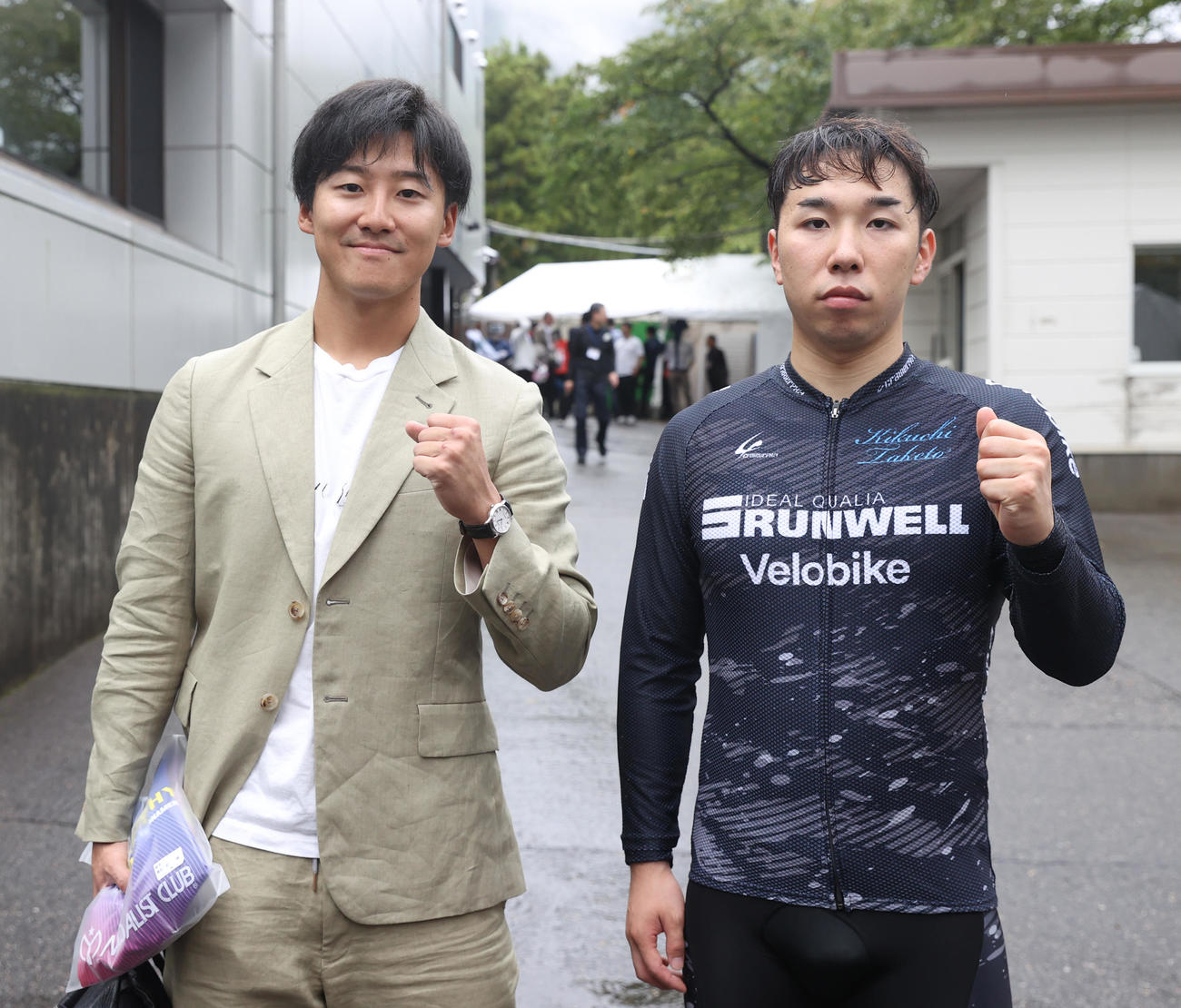 「理事長杯」でタッグを組む真杉匠（右）と菊池岳仁（撮影・柴田隆二）