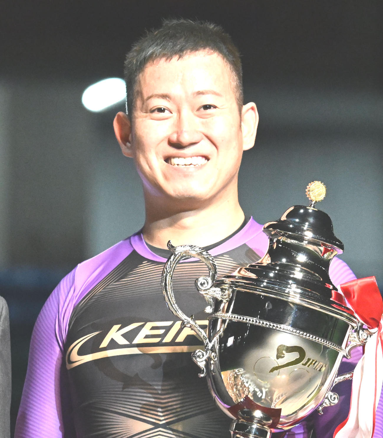 日本競輪選手会理事長杯に勝利して笑顔の脇本雄太