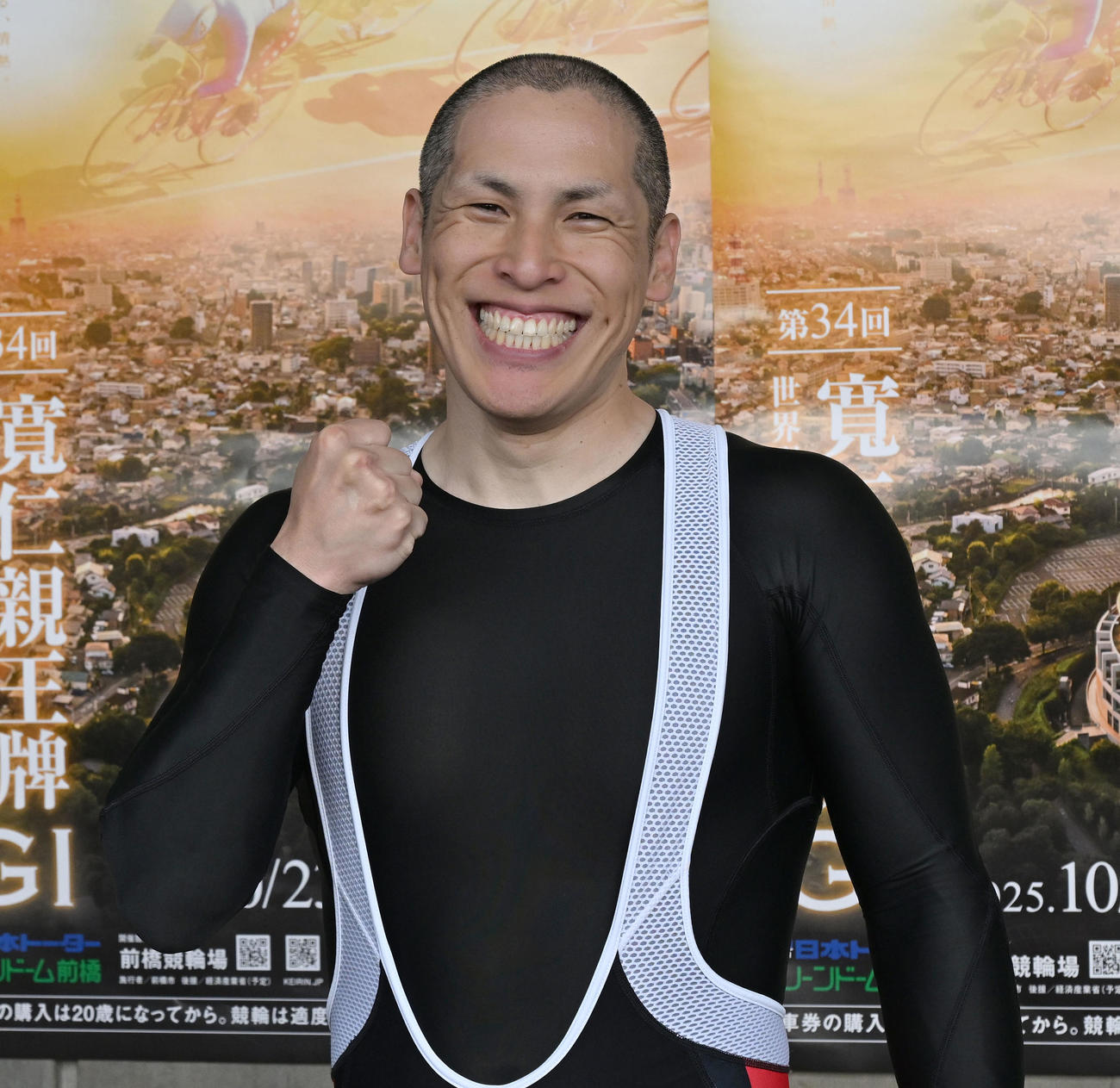 前橋競輪10R2次予、1着の河端（撮影・千葉一成）