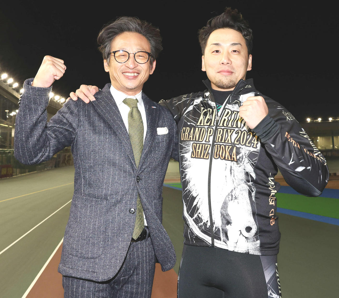 山口幸二氏（左）と清水裕友（撮影・鈴木正人）