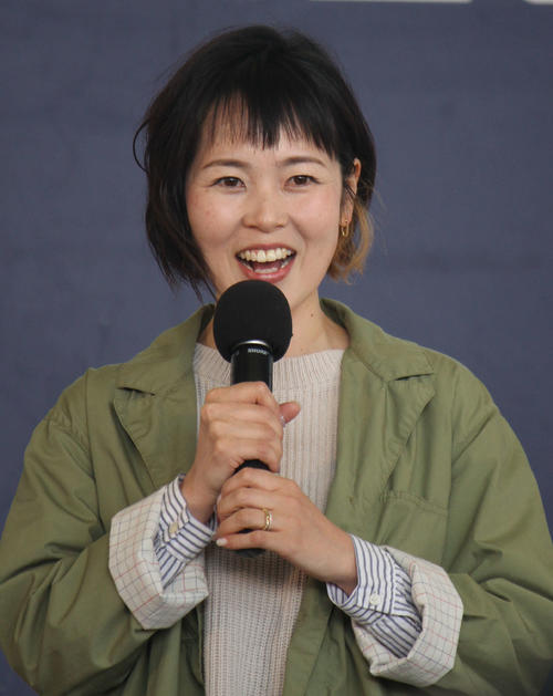 平山智加が混合G1を制した思い出の地でトークショーを行った（撮影・北條直治）