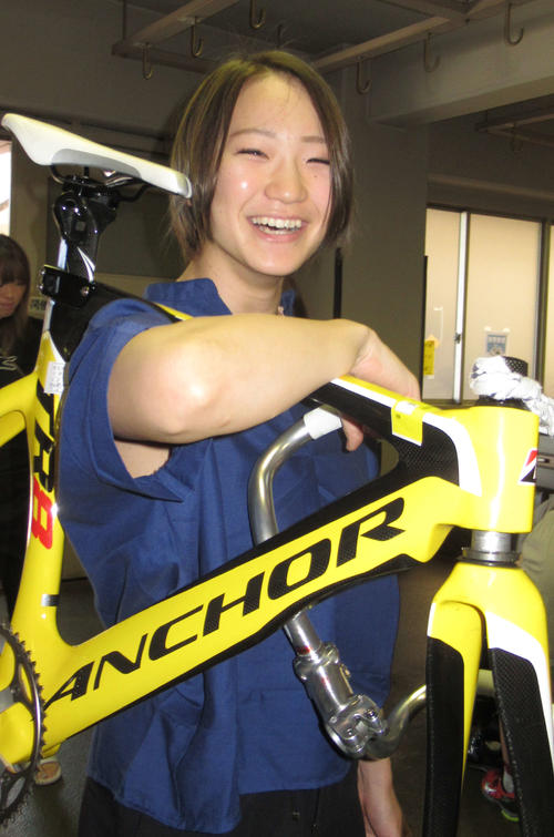 内村舞織は練習で落車も気配は良好!?（撮影・山田敏明）