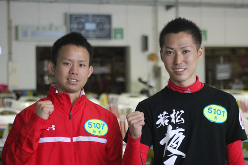 福岡でデビューする125期の表健太（右）と松本真広