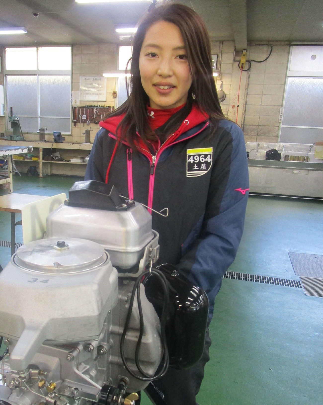G1初出場の土屋南が相棒の34号機に及第点を与えた（撮影・奈島宏樹）