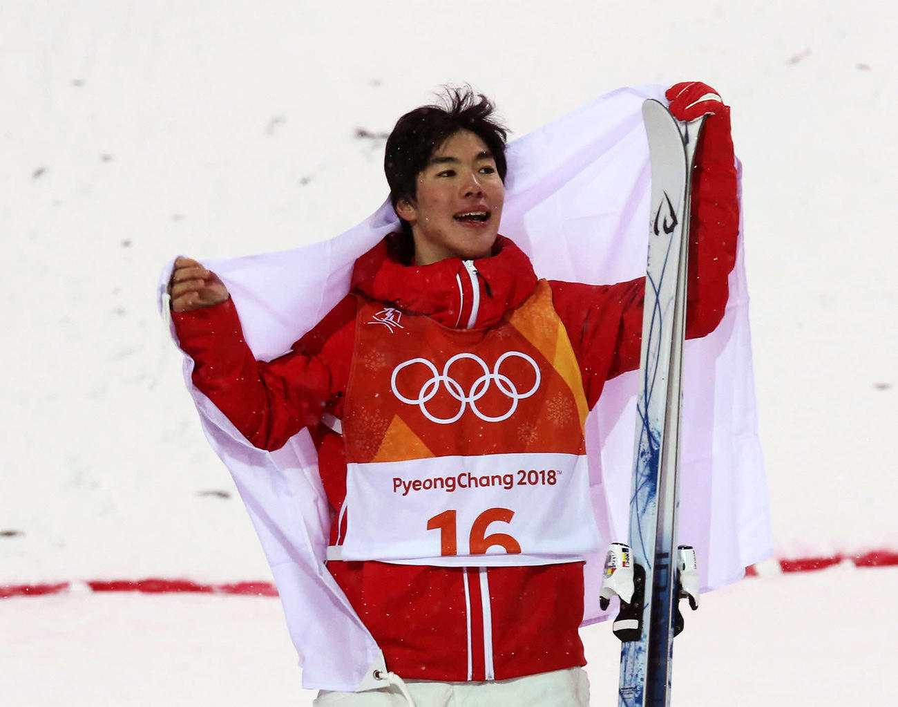 平昌五輪の男子モーグルで銅メダルを決めた原大智（撮影・PNP＝2018年2月12日）