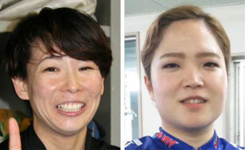 山原さくらと同期の小坂知子（左）田中まい