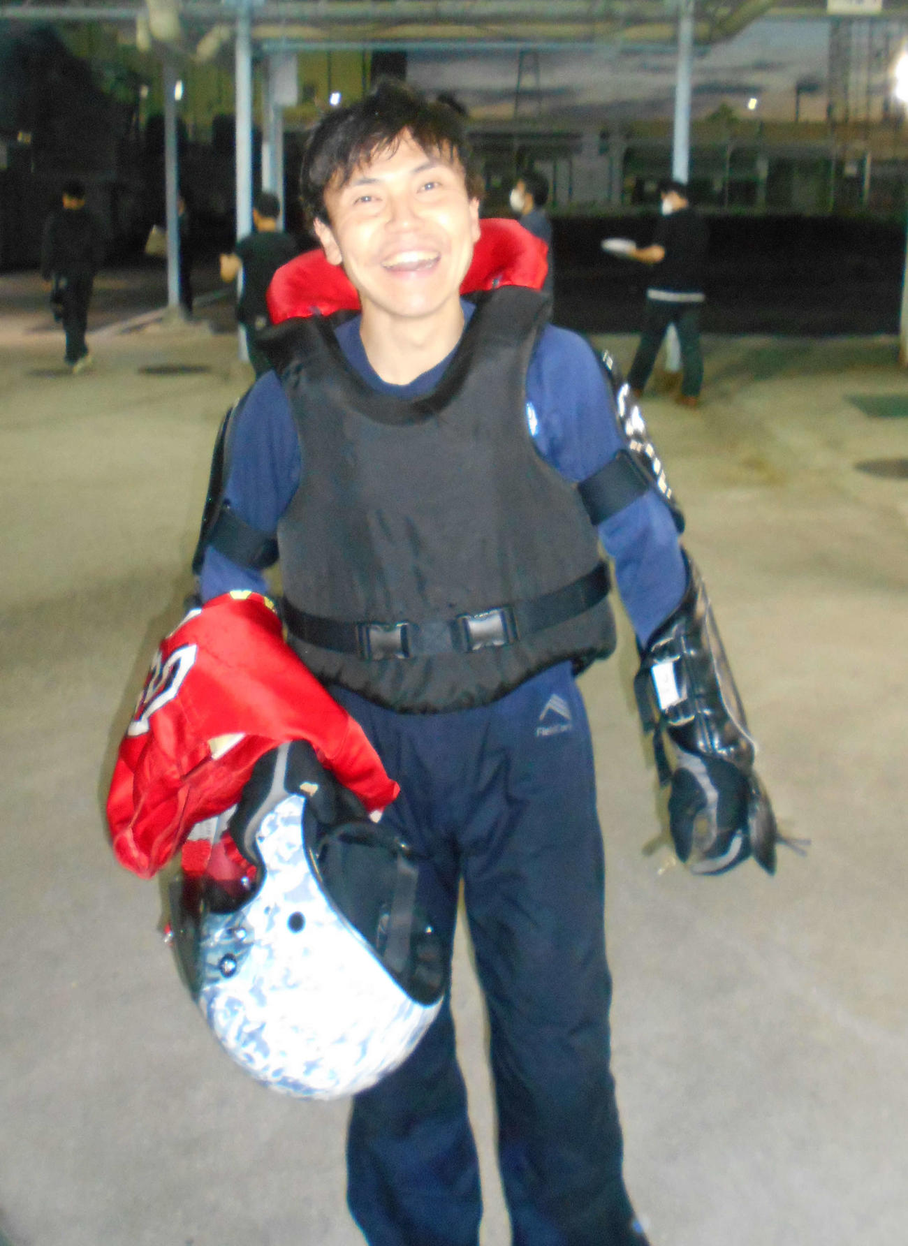 準優10Rで2着に入り優出を決めた山崎哲司（撮影・安井雅彦）