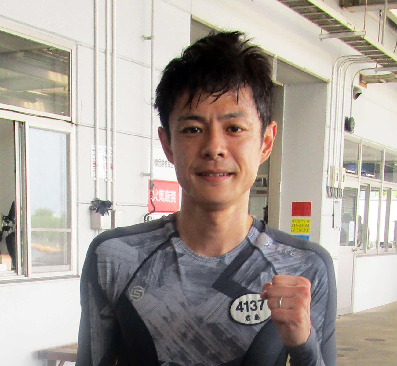 準優10Rでまくり差して快勝し優出一番乗りを決めた君島秀三（撮影・奈島宏樹）