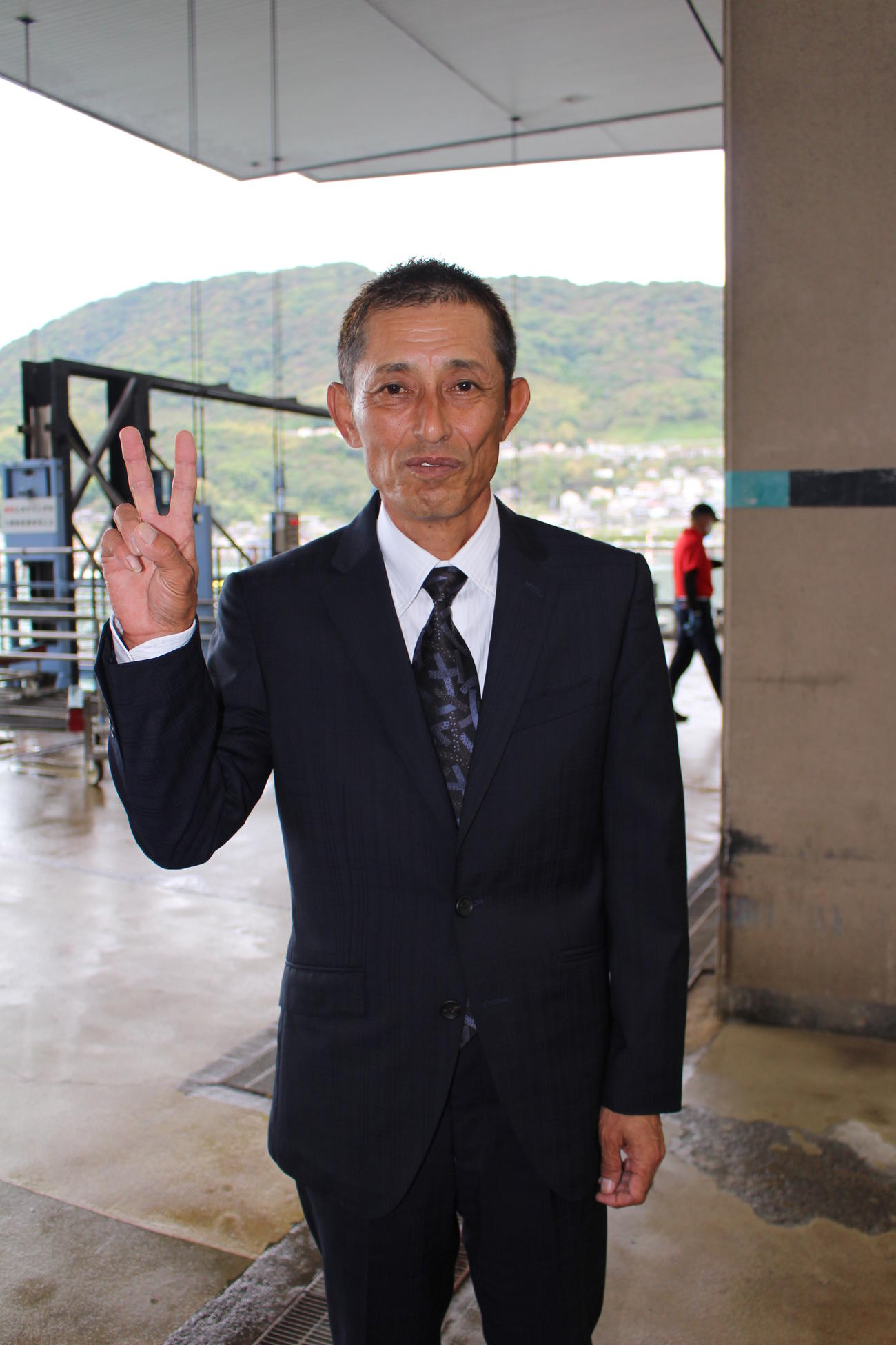 今村豊が徳山ボートのピットで、最後の挨拶回りを行った