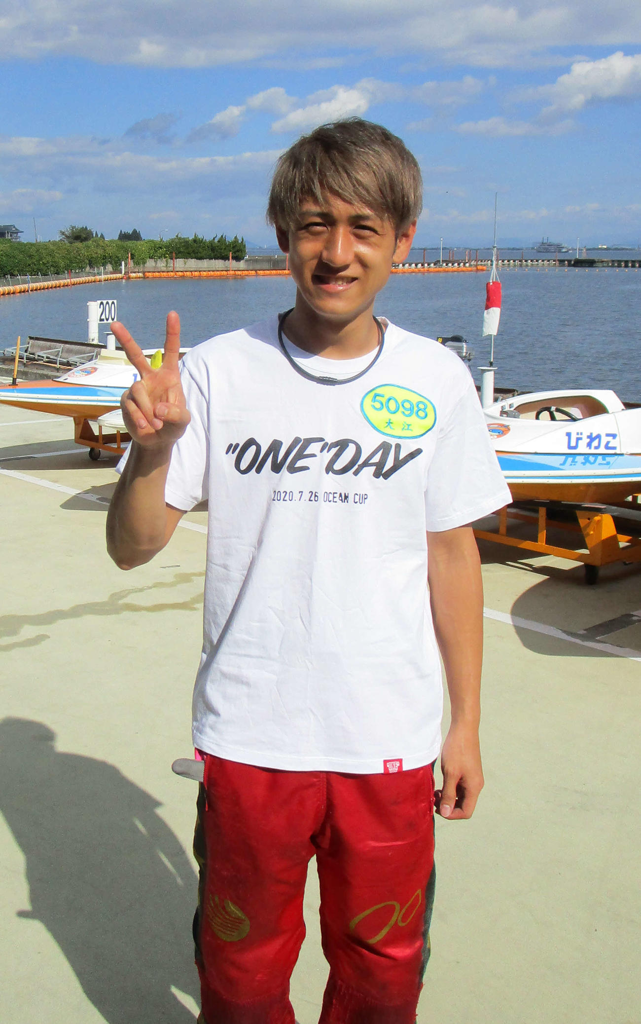 5Rで大外からまくり差して快勝、3連単21万円超の高配当をたたき出した大江純（撮影・安井雅彦）