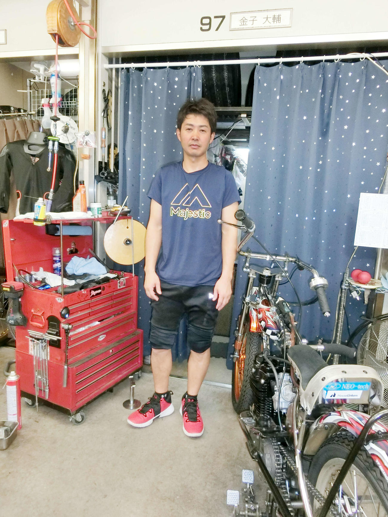 パーツ交換で機力をアップさせた金子大輔（撮影・海老原実）