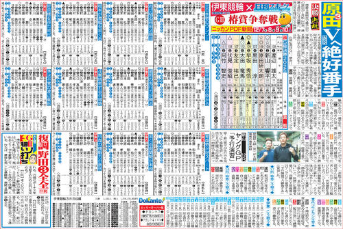 車券作戦に役立つ情報を無料で先取りできる伊東競輪「ニッカンPDF新聞」の一例