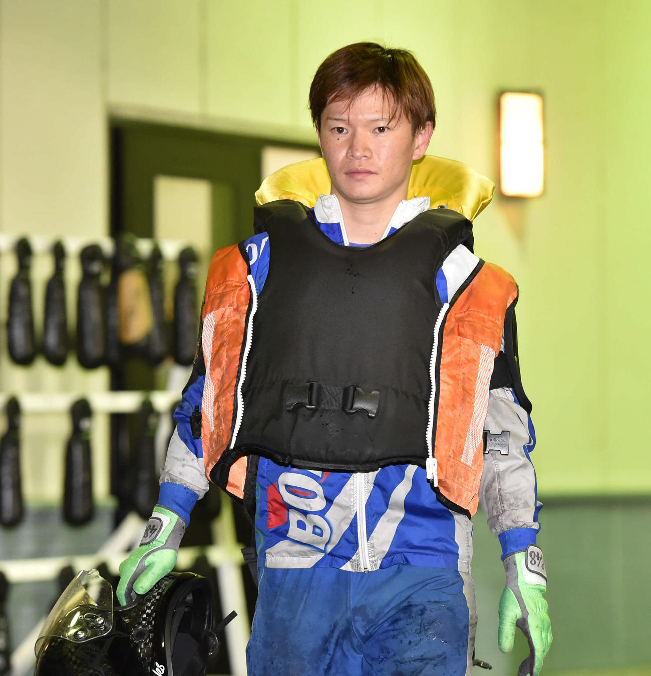 BBCトーナメント前検　スタート練習を終えた4848仲谷颯仁（撮影・岩下翔太）
